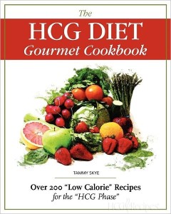 The HCG Diet Gourmet Cookbook Vol. 1 Over 200 "Low Calorie" Recipes for the HCG Phase Book Cover Red with Fruits and Vegetables