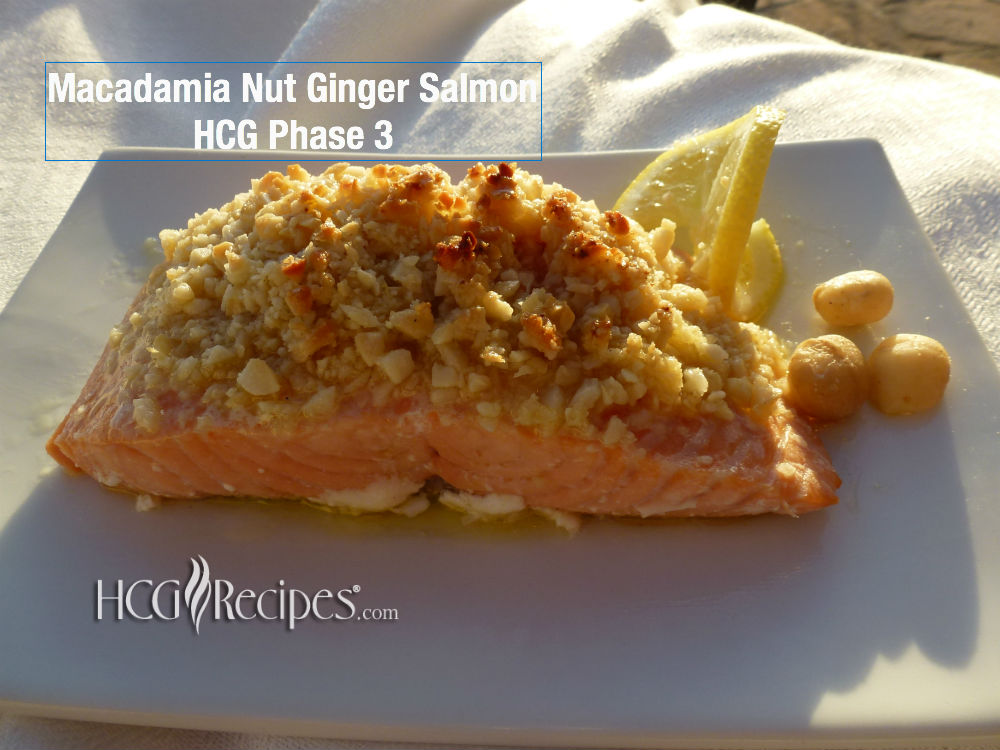Macadamia Nut Ginger Salmon Recipe HCG Phase 3